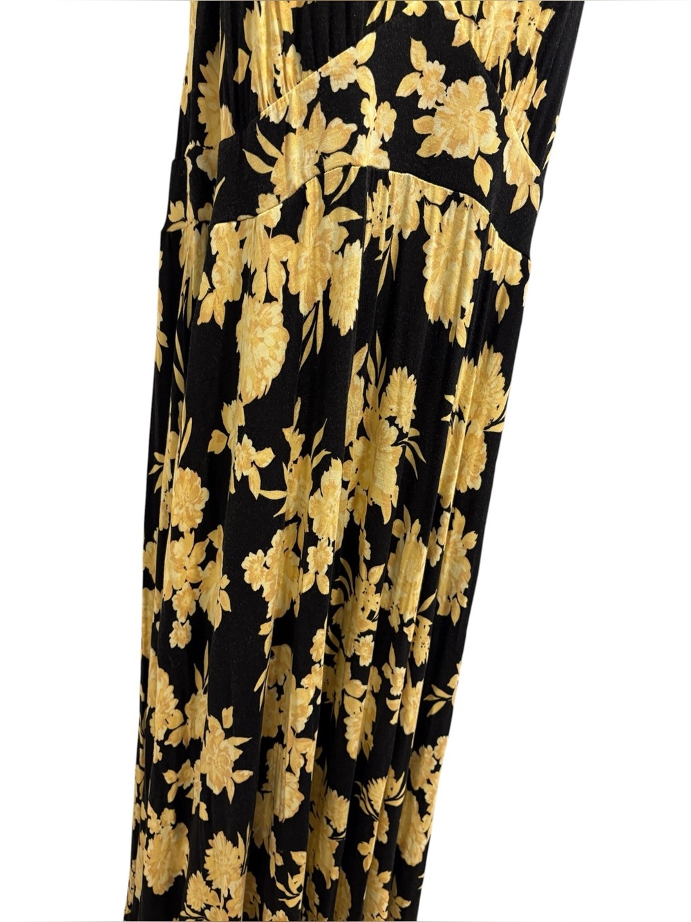 TORRID Women’s Sleeveless Tiered Maxi Dress Sundress Yellow Black Floral Size 1 - Picture 4 of 16